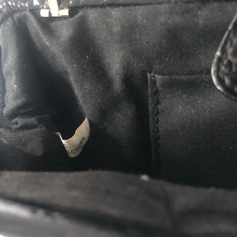 Clutch Purse Faux Black Alligator Print Vintage